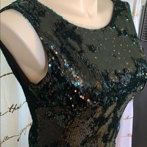 Dress the population; emerald green Sequin dress